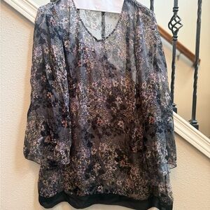 Floral Silk Sheer Women's Top